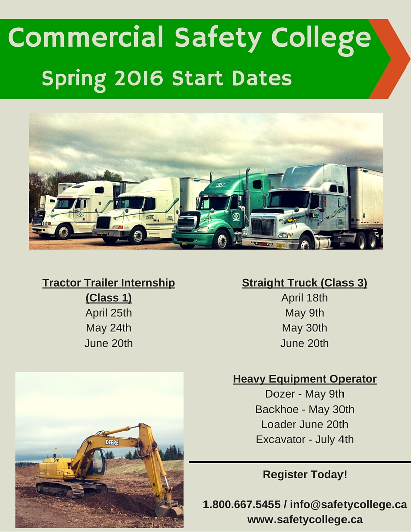 Spring Start Dates Commercial Safety College